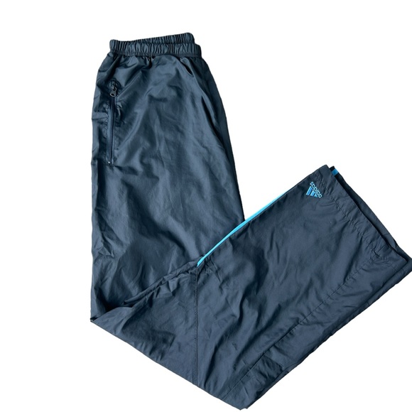 adidas Pants Adidas Mens Lined Track Pants Grey With Blue Stripe